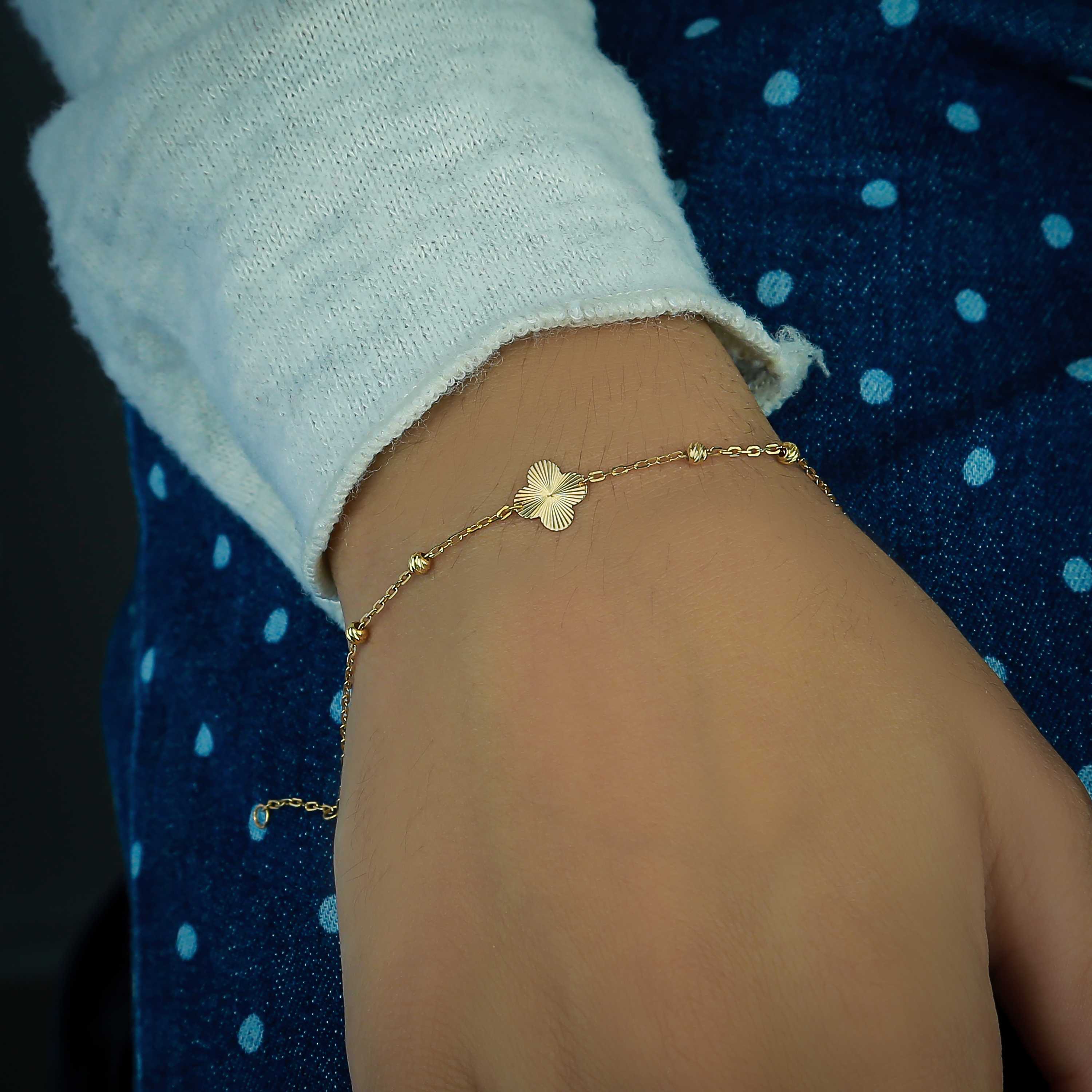 18-karat gold children's bracelet, made in Turkey - (H-0619)